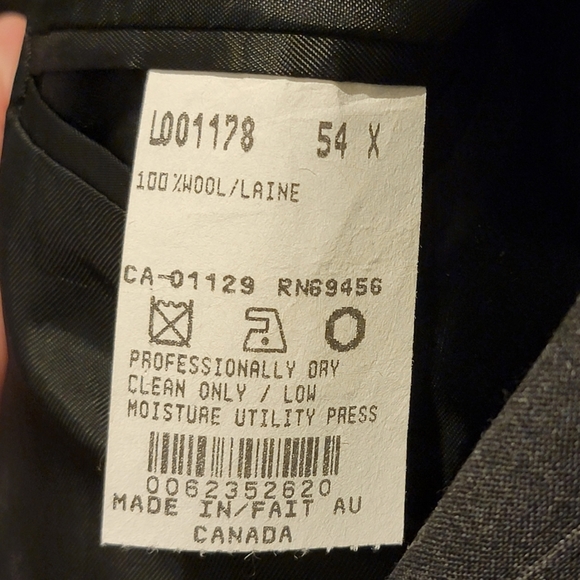 Custom Made 2-Piece Suit, Big & Tall Size 54X, Pinstripe - Picture 14 of 15